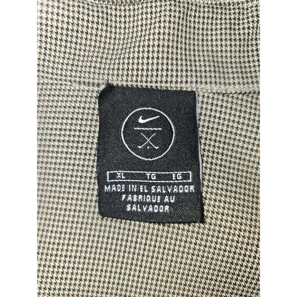 Nike Golf Gray Houndstooth Zipper Jacket Vintage Men's XL Otdoors Athletica -63 - Picture 3 of 5